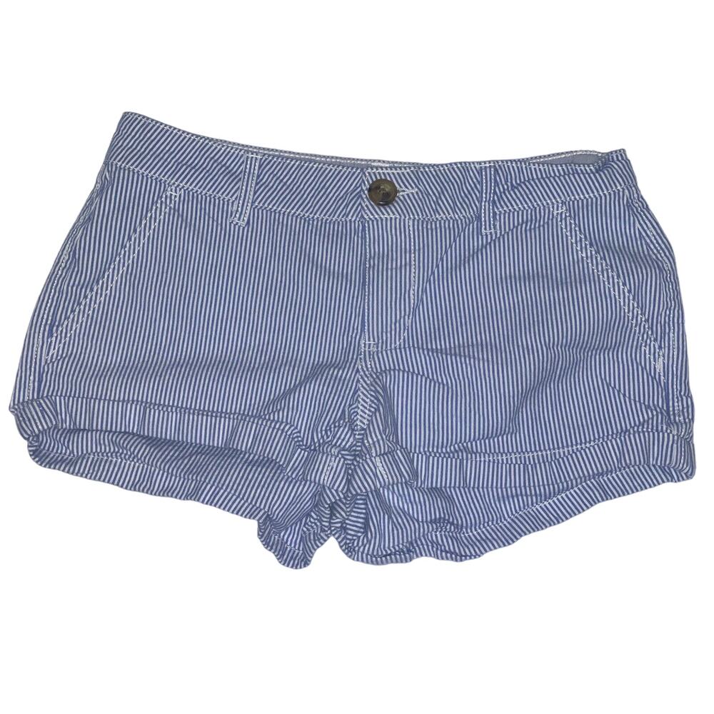 Brand SO Women's Juniors Short Blue ,White Pin Striped Shorts 5 (Waist 28")